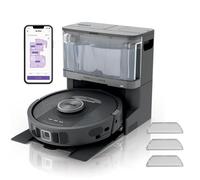 Shark PowerDetect Robot Aspirador y mopa 2 en 1, Base NeverTouch con Carga y Vaciado automáticos, 30 días, navegación 3D y LiDAR, NeverStuck, WiFi/App/Alexa, Negro, RV2800YEEU