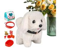 Robot -cachorro, cachorro realista, perro robot que se comporta como un perro real, Mascota de peluche, peluche electrónico interactivo, senderismo, ladrido, meneo para niños y