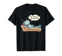 Robot Cuál es mi propósito Divertido Humor existencial AI Camiseta