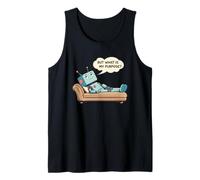 Robot Cuál es mi propósito Divertido Humor existencial AI Camiseta sin Mangas