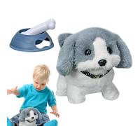 Robot de cachorro realista, perro robot infantil - Juguete electrónico de peluche para cachorros con hueso | Juguete de peluche lindo para niños, cuidado de animales como si fuera un juego de juegos