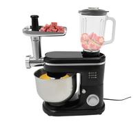 Robot de cocina 3 en 1 universal, 1500 W, multifuncional, amasadora con cuenco de acero inoxidable de 6 L, batidora de 6 niveles, batidora de pie, picadora de carne