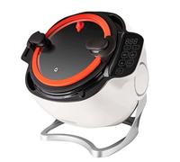 Robot de cocina automático, máquina multifunción de 6 litros con rotación de 360°, calefacción completa, arranque con un solo clic, 3 velocidades ajustables para guisar sopa, cerdo estofado, arroz