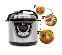 Cecotec - 02003 olla a presión 6 L Negro, Acero inoxidable 1000 W