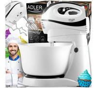 Adler Europe Batidora Amasadora AD 4206 - 300 W, 5 velocidades, bowl giratorio y varillas
