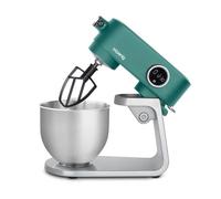 H.Koenig Robot de cocina multifunción 5L KM128 en acero INOX Verde, Robot pastelero, 8 velocidades, Batidor, Mezclador, Gancho Amasador, Tapa anti-salpicamiento, Potente 800 W