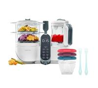 Robot de Cocina para bebés Babymoov Nutribaby Plus 2.2L Blanco + 3 babybols de 180 ml + 2 cucharas de silicona
