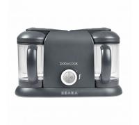 BÉABA Babycook Duo, Robot de cocina infantil 4 en 1, Tritura, cocina y cuece al vapor, Rápido en 15 minutos, Comida casera para bebés y niños, Capacidad XXL, 2 x 200 ml, Dark grey
