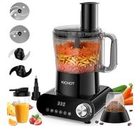 Robot de cocina & Picador, 2.5 L Food Processor 1500 W con gran tubo de alimentación - Creación de hielo, Molienda, Expresor de cítricos, Ralladura, Corte & Repostería, Negro