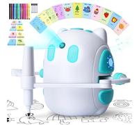 Robot de dibujo para niños, 150 tarjetas de aprendizaje con guía de voz, juguete para niños y niñas, 3-8 años, regalo de cumpleaños o Navidad (versión en inglés)