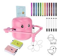 Robot de Dibujo para Niños, Drawing Robot con Interacción de Voz, Robots de Pintura con 100 Tarjetas y 12 Lápices, Robots Juguete para Aprendizaje Temprano para Niños a Partir de 3 Años, Rosa