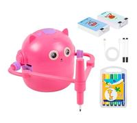 Robot de dibujo para niños - Máquina de enseñanza de idiomas, máquina de dibujo educativa interactiva con voz, con 100 tarjetas de palabras y 12 lápices de colores, educativo inteligente