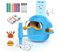 Robot de dibujo para niños, robot de dibujo educativo interactivo con interacción de voz, juguetes de aprendizaje de pintura Montessori con 100 tarjetas de palabras y 17 bolígrafos de color, máquina