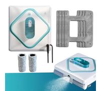 Robot de limpieza de ventanas, limpieza profunda mejorada con tanque de agua de 60 ml, 4 paños de limpieza, spray de agua de 3 vías, cepillo de rodillo doble, aplicación y control remoto