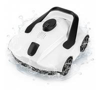Robot de piscina inalámbrico para piscina elevada, hasta 130 minutos de autonomía, retorno automático al borde de la piscina, limpiador de suelos eficiente con sistema de filtro, diseño ligero y fácil