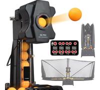 Robot de tenis de mesa con bolas giratorias y modos de entrenamiento, recogida automática de pelotas y máquina de servir, gran capacidad para practicar