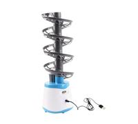 Robot de tenis de mesa portátil y automático para principiantes, con capacidad para 28 pelotas, color azul y blanco