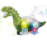 Robot Dinosaurio Luces Sonidos Movimiento Bump & Go Versos Reales Música Tirrannosaurio Triceratops Trex Camina Se Ilumina Dinosaurio Juguete Caminante Cyber Velociraptor Tiranosaurio Robot Dino (A)