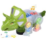 Robot Dinosaurio Luces Sonidos Movimiento Bump & Go Versos Reales Música Tirrannosaurio Triceratops Trex Camina Se Ilumina Dinosaurio Juguete Caminante Cyber Velociraptor Tiranosaurio Robot Dino (B)