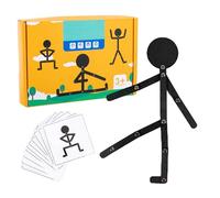 Robot- Figura de acción de madera ajustable, juguete robot, figura interactiva educativa | Manual 24 -Card - Juego de juego de aprendizaje portátil de 48 pitidos - viaje - robot - juego de desarrollo