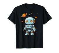 Robot Kawaii con Planetas Lindo Explorador Espacial Camiseta