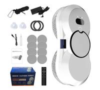 Robot limpiacristales 5600Pa, Limpiacristales Electrico con 3Modos, Limpiacristales con Control Remoto, Pulverizador, 10paños de limpieza, 4anillos de Limpieza, planificación automática de rutas