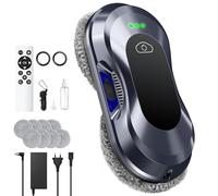 Robot Limpiacristales, Lavado de Ventanas con Doble Boquilla y Potencia de Succión de 6000 Pa 2026 Mejorado, 3 Modos de Limpieza, Tanque de Agua 60ml, Limpia Cristales Electrico Ventanas