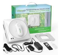 Lifenaxx LX-047, robot eléctrico limpiacristales avanzado con 4 boquillas de pulverización, 4 programas de limpieza, motor sin escobillas, mando a distancia - también para las ventanas sin marco
