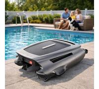 Robot Limpiador de Superficie para Piscina Automático, Limpiador de Piscina Inalámbrico Alimentado por Energía Solar con Motor sin Escobillas, Aspiradora Robótica para Piscina con Cobertura de 200㎡