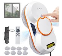 Robot limpiador de ventanas eléctrico con mando a distancia, cuerda de seguridad y depósito de 60 ml, 3800 Pa, potente succión automática, robot limpiador de ventanas para interiores y exteriores