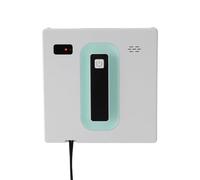 Robot limpiador de ventanas inteligente, limpieza de cristales con depósito de agua de 50 ml y mando a distancia para apartamentos y edificios de oficinas, 2500 Pa (blanco y verde claro)