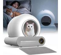Robot Limpieza Inteligente para Arena Gatos 65L Caja De Arena Automática para Gatos Autolimpiante con Control por Aplicación,Alerta Segura,Monitor De Salud,Desodorizador Iónico