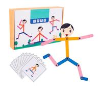 Robot montesoori - Tarjetas de actividad de juguete de robot de madera flexible | Constructor de habilidades motoras educativas para niños pequeños 3-8 años, Tamaño de viaje playstt Biños Niños Imagin