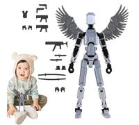 Robot móvil multiarticulado,figuras de acción móviles comunes | Robot de actividad corporal impreso en 3D - Robot de actividad corporal, juguete robot de escritorio, juguete móvil con varios