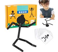 Robot Puzzle Toy - Adjustable Wooden Man Robots, Interactive Educational Toy | Includes 24 Cards and 48 Action Travel Pieces, For Boys and Girls 3-8 Years Old, Wooden Stem Lear