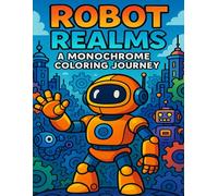 Robot Realms: A Monochrome Coloring Journey: Explore Futuristic Worlds of Gears, Circuits, and Imagination - Black & White Coloring Fun for All Ages