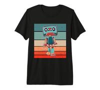 Robot Retro Cassette Audio Nostalgia futurista Vintage Arte Camiseta Premium