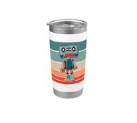 Robot retro cassette audio nostalgia futurista vintage Arte Vaso térmico de acero inoxidable de doble pared
