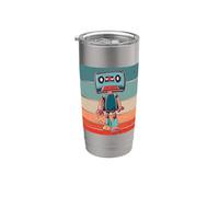 Robot retro cassette audio nostalgia futurista vintage Arte Vaso térmico de acero inoxidable de doble pared