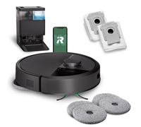 iRobot Roomba Plus 405 Combo con Base AutoWash multifunción y autolimpiable, Lavado y Secado mopas DualClean elevables, Clearview LiDAR, 75 días de autovaciado, Doble fregado con SmartScrub, App