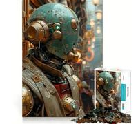 Robot Steampunk en la Ciudad, Rompecabezas de 1000 Piezas para Adultos, Regalos, Juguete para Ejercitar la Mente, Arte para Relajarse, Regalo Memorable 50x75cm