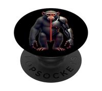 Robot tecnología Cyborg Mono con Inteligencia AI Monkey PopSockets PopGrip Adhesivo