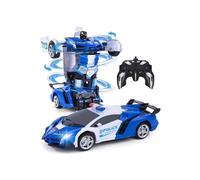 Robot toy - Transformers - 2-in-1 remote control car - Blue and white - Rechargeable via USB - Ages 6 and up