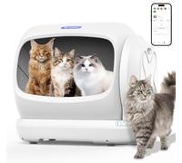 Robotail XXXL - Caja de arena para gatos autolimpiable, 106 L, extra grande, automática, para varios gatos, sensor de seguridad, patente antipellizcos, control de aplicación inteligente, entrada baja