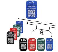 Roboterwerk - placa de identificación de drones, 30x10mm / 31x19mm, aluminio refractario, código QR, grabado láser, identificación electrónica, pegatinas resistentes, hasta 4 líneas