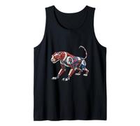 Robotic Panther Mech en Rojo, Blanco y Azul Camiseta sin Mangas