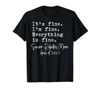 Robótica Mamá Está Bien Estoy Bien Orgullosa Mamá Senior 2027 Divertido Camiseta gráfica económica, Hombre, Negro, L