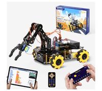 Robótica para niños de 8 a 12 años, kit inteligente de coche con brazo robot ACEBOTT con 5DOF, juguetes STEM para niños de 8 a 12 años, codificación ESP32 Arduino/Python, aplicación y control remoto