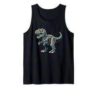 Robótica T Rex Cartoon Dinosaur Tech Style Camiseta sin Mangas