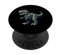 Robótica T Rex Cartoon Dinosaur Tech Style PopSockets PopGrip Adhesivo